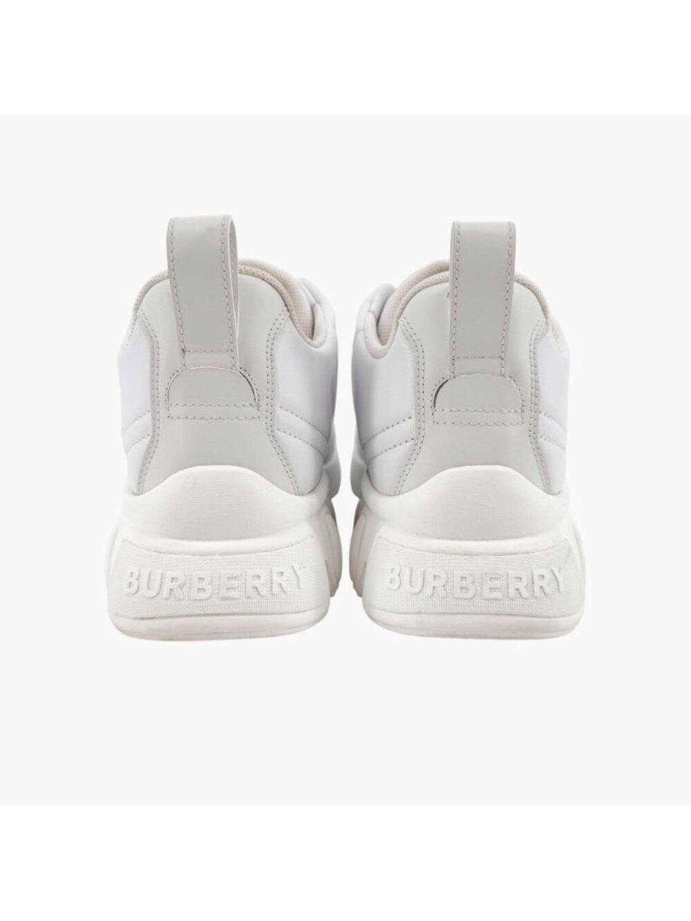 Burberry Quilted Sneakers EU 39 US 9 White Leather Low Top Runner Lace Up Shoe - Picture 7 of 13